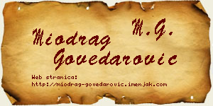Miodrag Govedarović vizit kartica